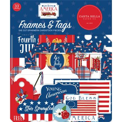 Carta Bella God Bless America Die Cuts - Frames & Tags